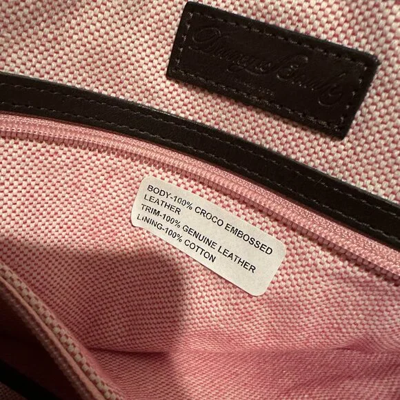 Dooney & Bourke Croc Embossed Double Strap Tassel Shoulder Bag Keychain Dust Bag - Picture 12 of 16